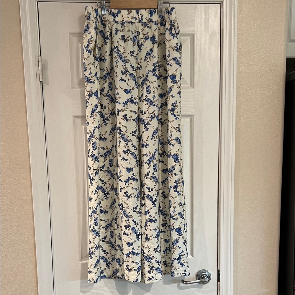 a new day Blue Floral Wide Leg Pants